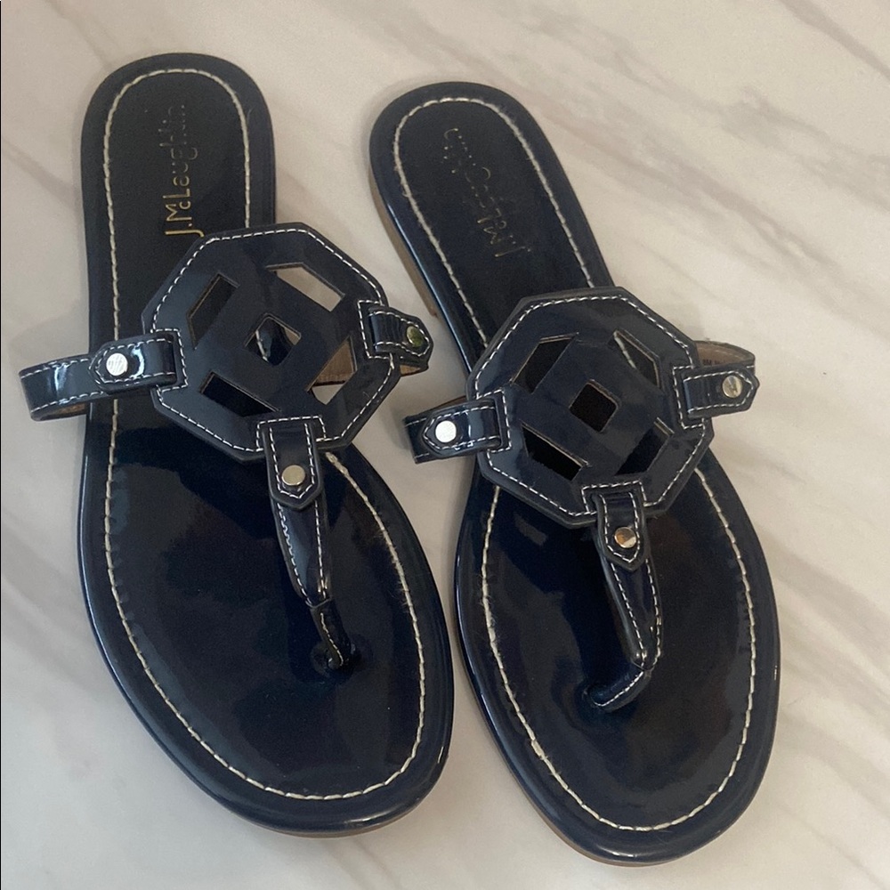 J. Mclaughlin Navy Blue Lucy Sandals Size 8